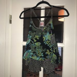 Lucky Love floral crop top tank